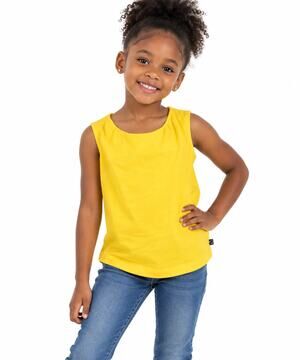 Llum Girls Yellow Sleeveless Tank Top Keyhole Back Size 5
